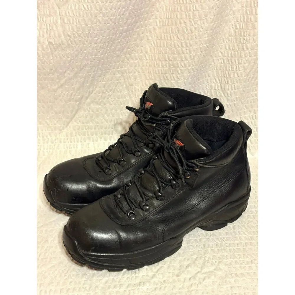 Red Wing Black Leather Safety Toe EH Waterproof Men’s Work Boots 6680 Size 12D